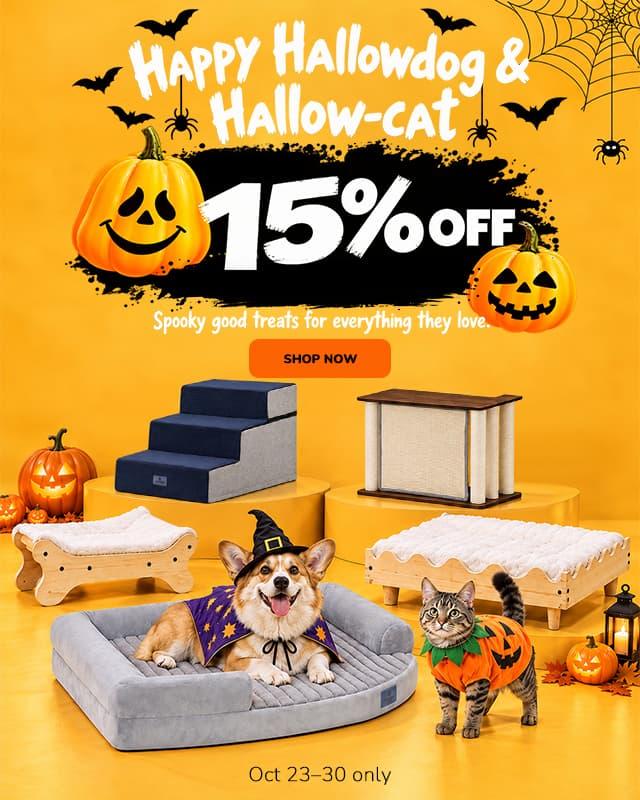 Happy Hallowdog & Hallow-cat: 15% off seasonal pet beds and supplies