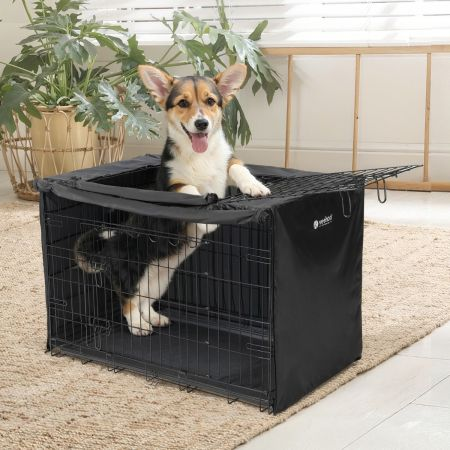 Veehoo Collapsible Metal Contour Dog Crate image1