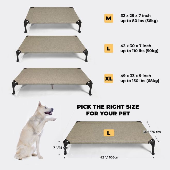 Veehoo Cooling Elevated Dog Bed with No-slip Rubber Feet Sales image2