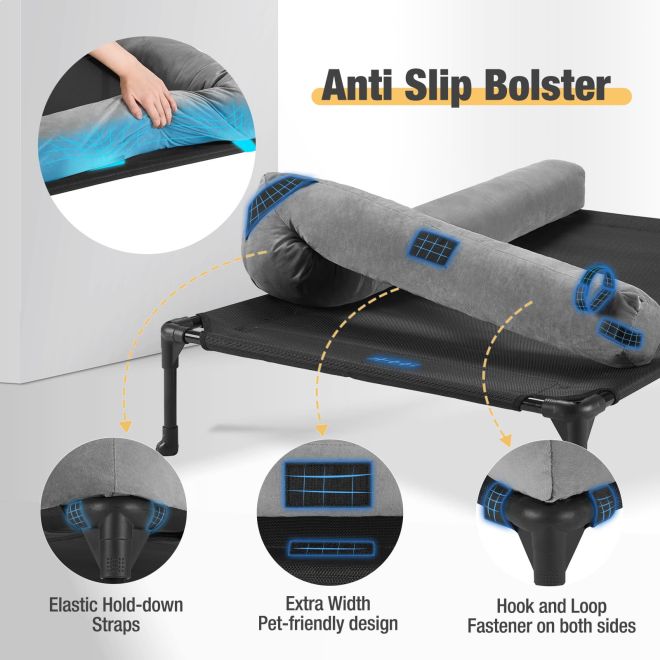 Veehoo L-shaped Pet Bed with Bolster Beds image2