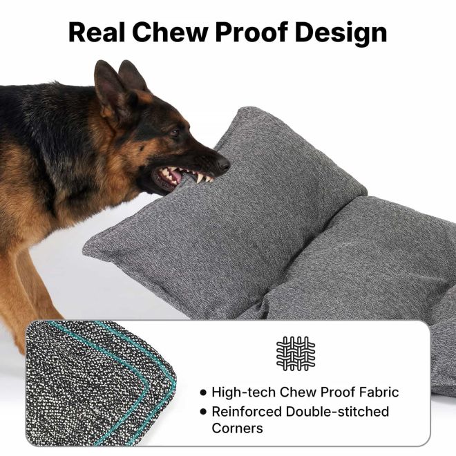 Veehoo Chew Proof Washable Dog Crate Bed Pillow Beds image2