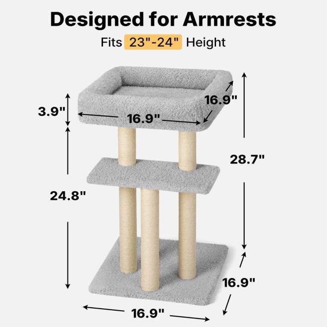 Veehoo Couch Protector & Cat Perch Post for Sofa Armrests Scratchers & Trees image2