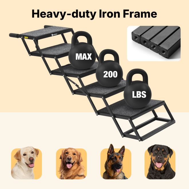 Veehoo Heavy Duty Foldable Dog Steps for Large Dogs & SUVs Dog image2