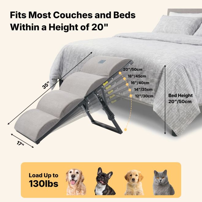 Veehoo Foldable Dog Ramp for Bed & Couch Dog image2