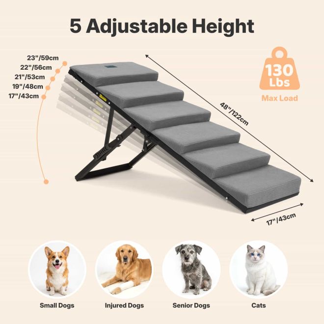 Veehoo Adjustable Pet Ramp for Senior Dogs Steps & Ramps image2