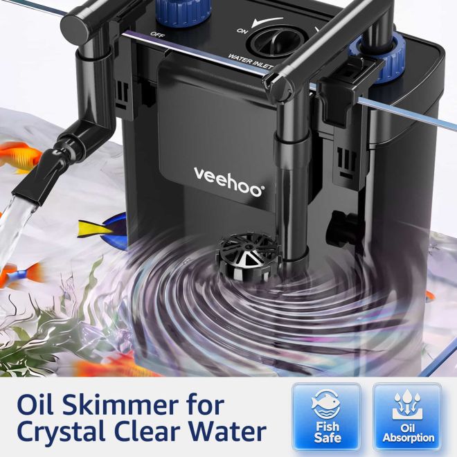 Veehoo Hang On Aquarium Filter with One-Touch Drain Aquarium Filters image2