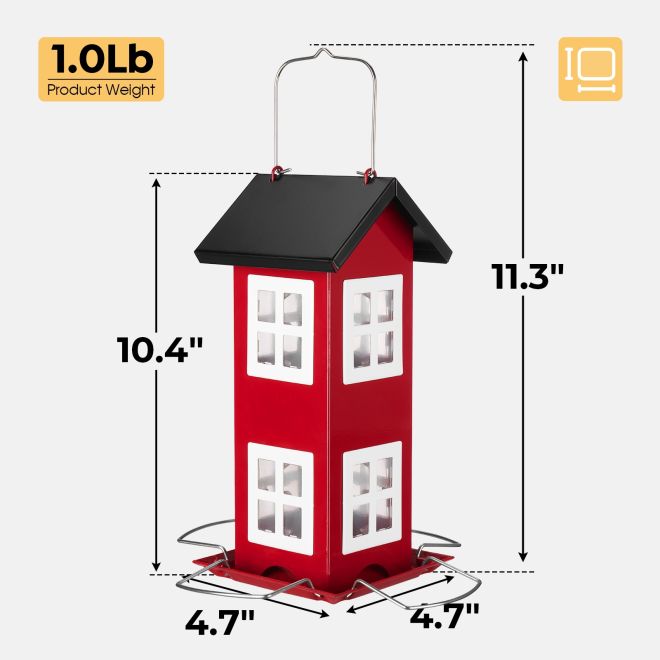 Veehoo Weatherproof Hanging Bird Feeder for Outside Hopper Bird Feeders image2