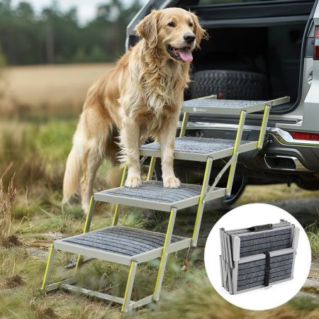 Veehoo Foldable Outdoor Dog Steps for Cars and SUV Green Sales image10