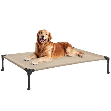 Veehoo Outdoor Cooling Elevated Dog Bed in Multiple Sizes and Colors Beige New Arrivals image1