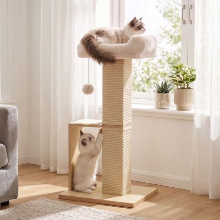 Veehoo Cat Window Perch with Sisal Scratching Posts image1