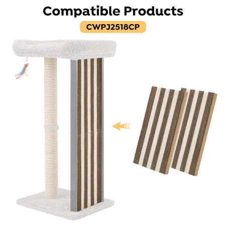 Veehoo 2PCS Cat Scratch Replacement Pads for CWPJ2518 & CWPJ2521 White Replacements image2