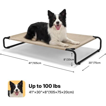 Veehoo Cooling Elevated Dog Bed for Large Dog Beige Sales image2