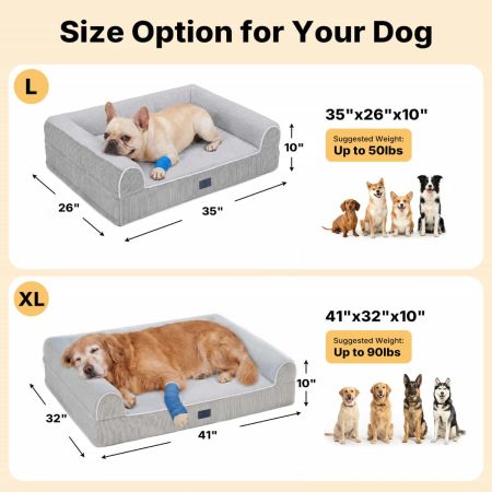 Veehoo Orthopedic Dog Bed with 3-Sided Bolster Gray Bolster & Sofa Beds image2