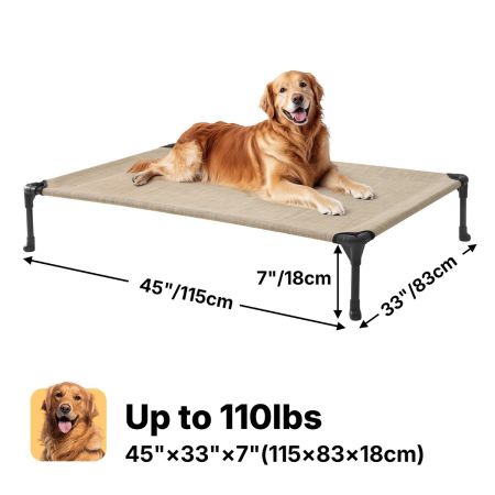 Veehoo Outdoor Cooling Elevated Dog Bed in Multiple Sizes and Colors Beige New Arrivals image2