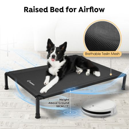Veehoo Cooling Dog Bed with Washable & Breathable Teslin Mesh Black Sales image3 Veehoo Cooling Dog Bed with Washable & Breathable Teslin Mesh Black Sales image3