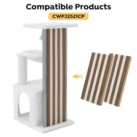 Veehoo 2PCS Cat Scratch Replacement Pads for CWPJ2518 & CWPJ2521 White Replacements image3