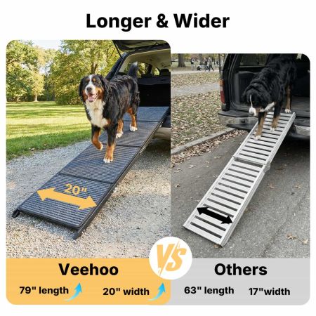 Veehoo Foldable Extra Wide Dog Ramp Steps & Ramps image5 Veehoo Foldable Extra Wide Dog Ramp Steps & Ramps image5