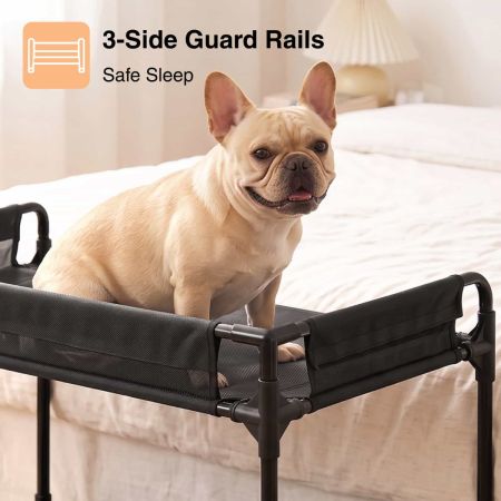 Veehoo Double Tier Dog Bed for Side-by-Side Sleeping Black Elevated Beds image4 Veehoo Double Tier Dog Bed for Side-by-Side Sleeping Black Elevated Beds image4