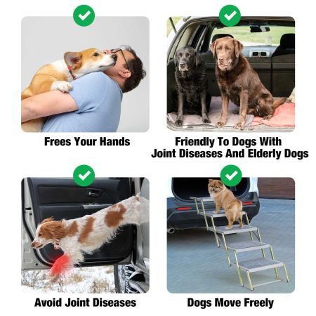 Veehoo Foldable Outdoor Dog Steps for Cars and SUV Green Sales image4