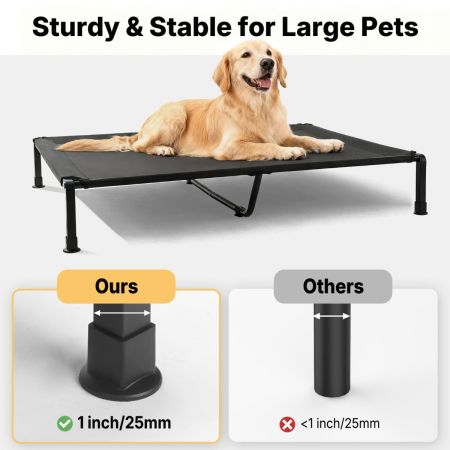 Veehoo Cooling Elevated Dog Bed with Fluffy Plush Cushion Black Elevated 2-in-1 Seasonal Beds image4 Veehoo Cooling Elevated Dog Bed with Fluffy Plush Cushion Black Elevated 2-in-1 Seasonal Beds image4