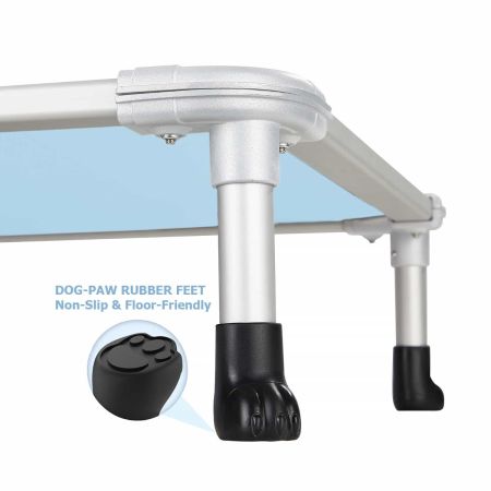 Veehoo Chewproof Dog Elevated Bed-Silver Aluminum Frame Sky Blue Elevated Cooling Beds image4 Veehoo Chewproof Dog Elevated Bed-Silver Aluminum Frame Sky Blue Elevated Cooling Beds image4