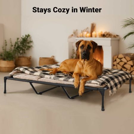 Veehoo Outdoor Cooling Elevated Dog Bed in Multiple Sizes and Colors Beige New Arrivals image4