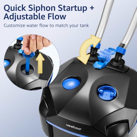 Veehoo External Fish Tank Filter with Flow Control Black New Arrivals image3 Veehoo External Fish Tank Filter with Flow Control Black New Arrivals image3
