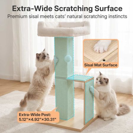 Veehoo Cat Window Perch with Sisal Scratching Posts Beige New Arrivals image4