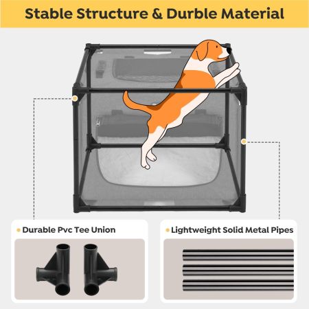 Veehoo Lightweight Dog Cat Kennel for Medium Dogs Brown Carriers & Bags image6 Veehoo Lightweight Dog Cat Kennel for Medium Dogs Brown Carriers & Bags image6