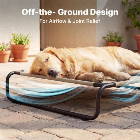 Veehoo Cooling Elevated Dog Bed for Large Dog Beige Sales image6