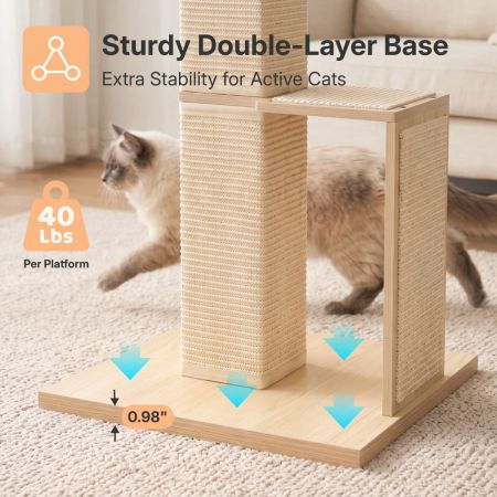 Veehoo Cat Window Perch with Sisal Scratching Posts Beige New Arrivals image6