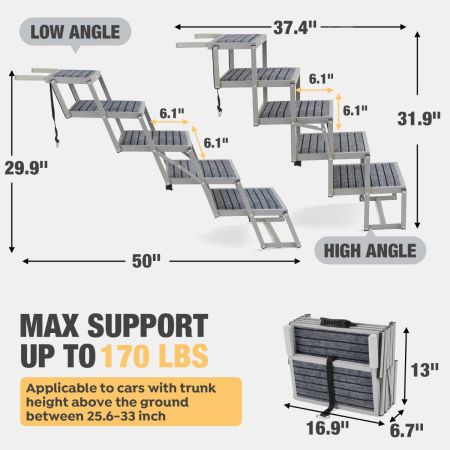Veehoo Foldable Outdoor Dog Steps for Cars and SUV Green Sales image7