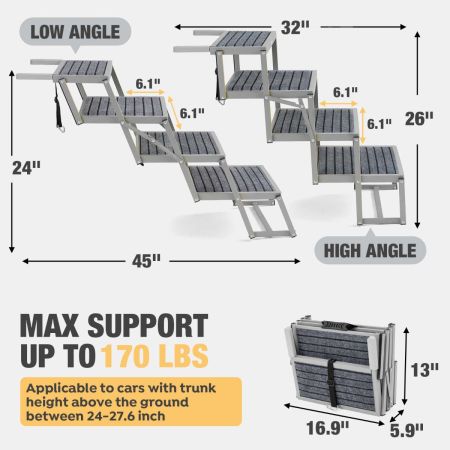Veehoo Foldable Outdoor Dog Steps for Cars and SUV Green Sales image8