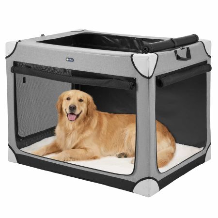 Veehoo Collapsible Dog Travel Crate for Large Dogs image1