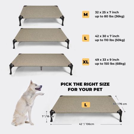 Veehoo Cooling Elevated Dog Bed with No-slip Rubber Feet Elevated Cooling Beds image2