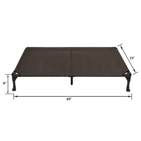 Veehoo Cooling Elevated Dog Bed with No-slip Rubber Feet Brown Sales image2