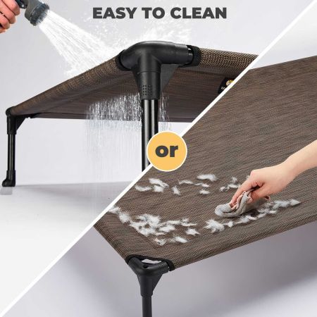 Veehoo Cooling Elevated Dog Bed with No-slip Rubber Feet Brown Sales image5