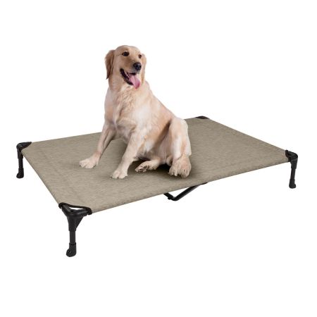 Veehoo Cooling Elevated Dog Bed with No-slip Rubber Feet Beige Sales image1