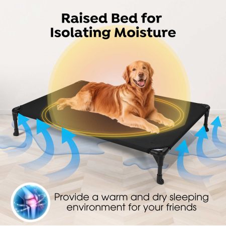 Veehoo Cooling Elevated Dog Bed with No-slip Rubber Feet Beige Sales image7