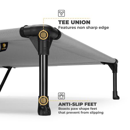 Veehoo Cooling Elevated Dog Bed with No-slip Rubber Feet Gray Sales image4