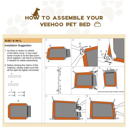 Veehoo Cooling Elevated Dog Bed with No-slip Rubber Feet Gray Elevated Cooling Beds image9 Veehoo Cooling Elevated Dog Bed with No-slip Rubber Feet Gray Elevated Cooling Beds image9
