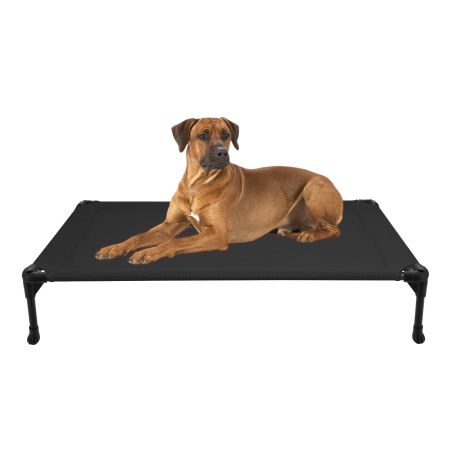 Veehoo Cooling Elevated Dog Bed with No-slip Rubber Feet Black Sales image1