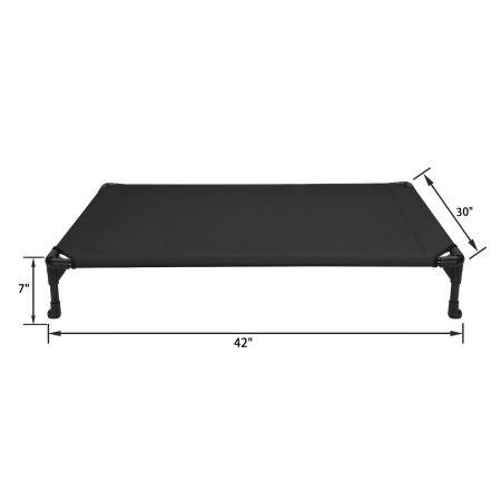 Veehoo Cooling Elevated Dog Bed with No-slip Rubber Feet Black Sales image2
