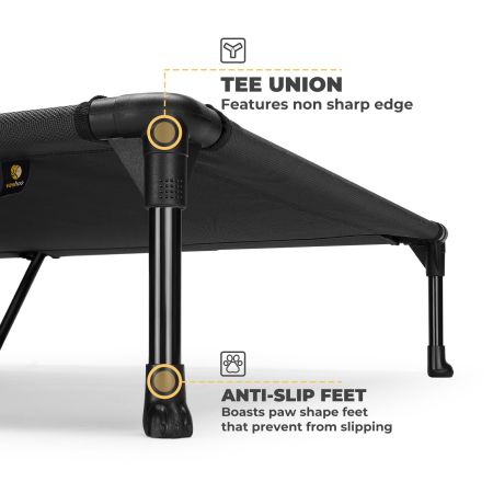 Veehoo Cooling Elevated Dog Bed with No-slip Rubber Feet Black Sales image4