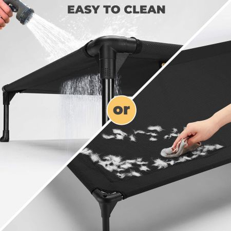 Veehoo Cooling Elevated Dog Bed with No-slip Rubber Feet Black Sales image5