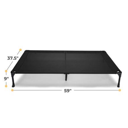 Veehoo Cooling Elevated Dog Bed with No-slip Rubber Feet Black Sales image2