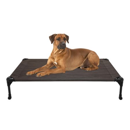Veehoo Cooling Elevated Dog Bed with No-slip Rubber Feet Brown Elevated Cooling Beds image1 Veehoo Cooling Elevated Dog Bed with No-slip Rubber Feet Brown Elevated Cooling Beds image1