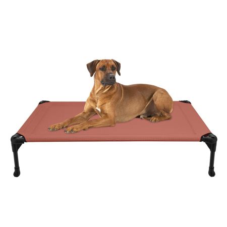 Veehoo Cooling Elevated Dog Bed with No-slip Rubber Feet Red Elevated Cooling Beds image1 Veehoo Cooling Elevated Dog Bed with No-slip Rubber Feet Red Elevated Cooling Beds image1