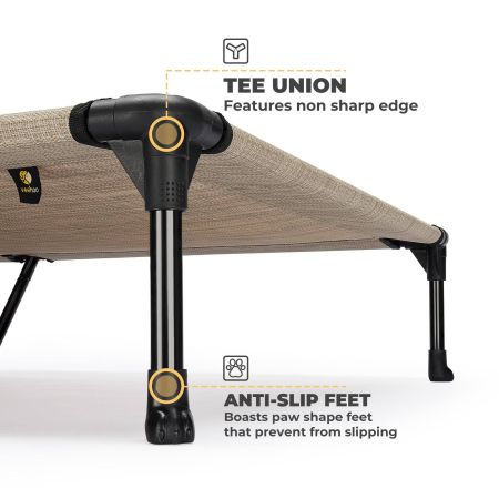 Veehoo Cooling Elevated Dog Bed with No-slip Rubber Feet Beige Sales image4