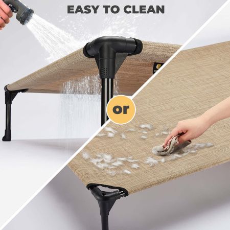 Veehoo Cooling Elevated Dog Bed with No-slip Rubber Feet Beige Sales image6